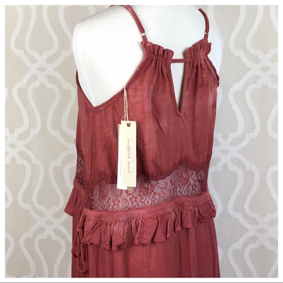 Bohemian Mineral Washed Tie Dye & Lace Maxi Dress - Picture 4 of 8